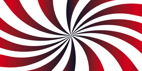 Abstract high-energy radial burst design with bright red and black wavy stripes. Symmetrical curved segments.sunbeam and sunburst. Spiral radial striped backdrop design. Suitable for comic designs.