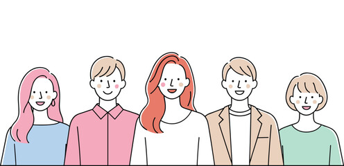 Group of Diverse People: Minimalist Team Illustration
