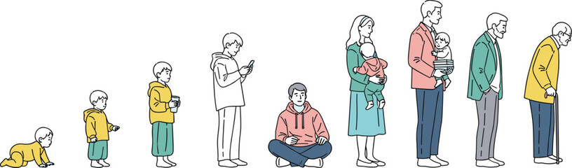 Line of Diverse Healthcare Workers: Medical Team Illustration