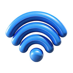 3D Blue WiFi Signal Icon isolated on transparent background Remove png