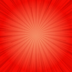 Abstract red movie comic background. Art pop cartoon backdrop. Halftone effect pattern. Fun anime...