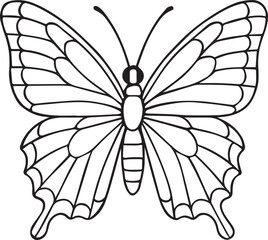 Elegant Line Art Butterfly Illustration Free Vector EPS Download