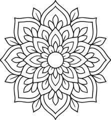 Intricate Mandala Design Coloring Page & Vector Illustration