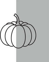 Simple Line Art Illustration of a Pumpkin