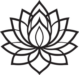 Fototapeta premium Elegant Lotus Flower Line Art Vector Illustration