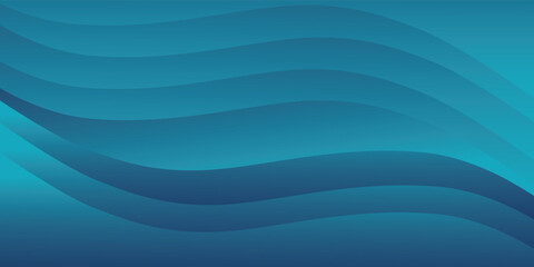 Modern paper art in abstract cyan blue and white sea waves forms.Blank space for template. Realistic trendy craft style. Origami design. 3d rendering - illustration.