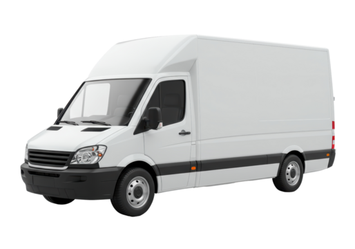 Isolated Clean White Delivery Van for Commercial Transport