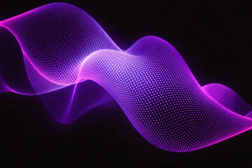 Fototapeta premium Futuristic Purple Technology Waves – Abstract AI Waveform Overlay