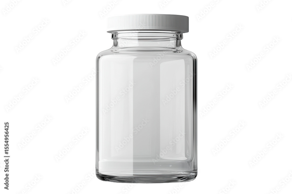Poster glass laboratory test container on a transparent surface in a modern lab environment during daylight