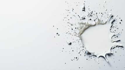 Obraz premium dynamic milk splash with droplets on white surface background