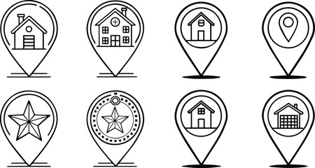 Black and White Vector Balloon Icon Set for Web and Design