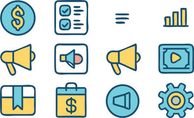 Essential Business Icon Set Marketing, Finance, and Management Icons for Your Projects