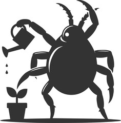 Tick vector isolated silhouette black animal illustration