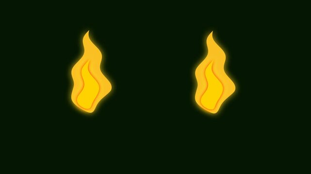 Cartoon fire effect alpha channel transparent background looping animation video. Motion graphic. 4k