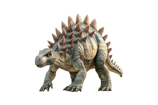 Stegosaurus Dinosaur Model Isolated on Transparent Background
