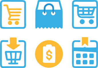 E-commerce Shopping Cart Icons Downloadable Vector Graphics & UI Elements for Website and App Design