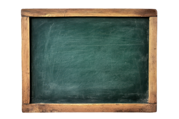 Empty green chalkboard framed in wood, waiting for creative ideas and lessons to be written, ideal for classrooms or personal study spaces
