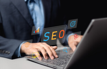SEO networking concept, Searching browsing Internet data Information, Marketing, website, analysis, traffic ranking, optimization website