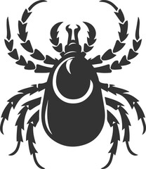 Tick vector isolated silhouette black animal illustration