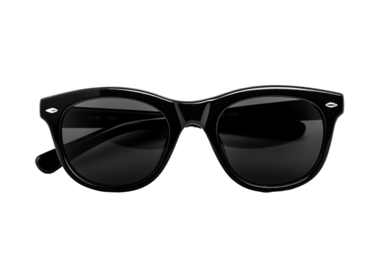 Black sunglasses with stylish frame isolated on a white background providing a modern accessory for sunny days and fashion enthusiasts looking for eye protection