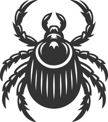 Tick vector isolated silhouette black animal illustration