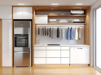 Fototapeta premium modern kitchen interior with kitchen