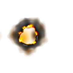 Burning Hole in Paper with Flame Edges – Isolated Transparent PNG Effect, Burnt paper effect