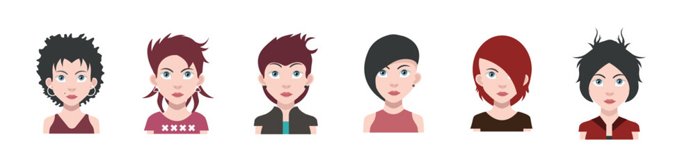 Color woman vector. Profile avatar icon. Illustration eps 10