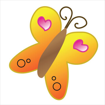 Colored Butterfly with Open Wings