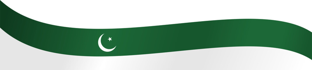 Pakistan Flag Frame Ribbon Corner Border Illustration