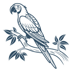 Fototapeta premium Parrot isolated animal silhouette