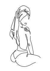 Confident Curves – Line Art Female Back