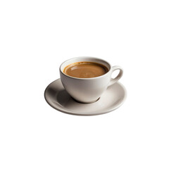 Fototapeta premium Aromatic Coffee in White Cup and Saucer