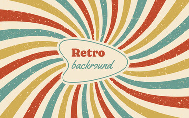 Circus background and spiral retro rays pattern. Vintage poster of red, white, sun or star burst radial lines with grunge texture, circus, carnival, summer fair, or chapiteau backdrop