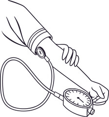 Obraz premium Here's a concise description:Hand drawn vector illustration of an isolated black and white pencil and pen drawing tool icon