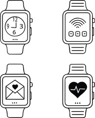 A versatile collection of robot vector icons, symbols, and illustrations for technology and web design, featuring smart devices, computers, and digital displays