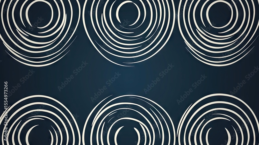 Poster abstract pattern of concentric circles in a dark background.