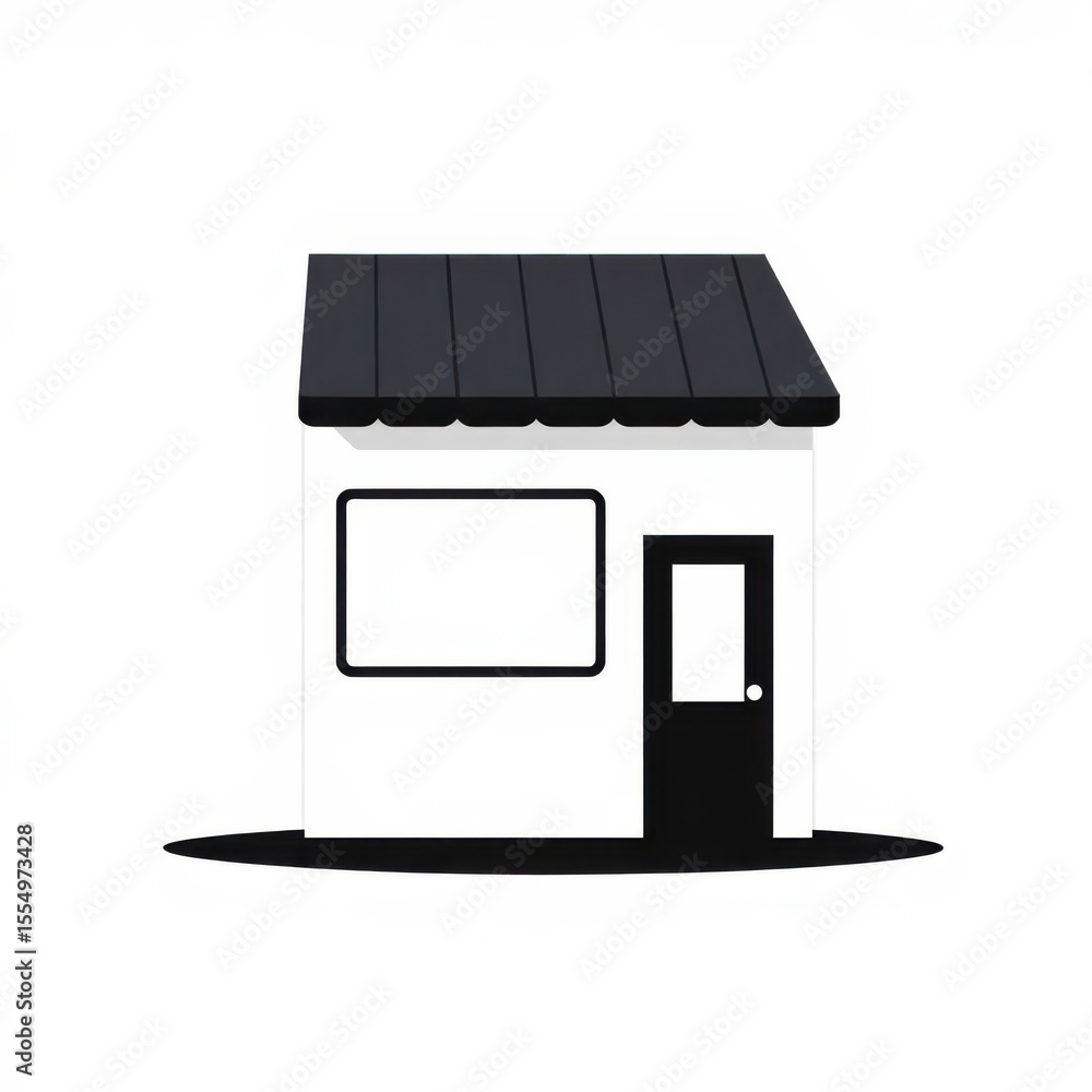 Poster a small, inviting building with a classic design. its clean lines suggest simplicity and approachabi