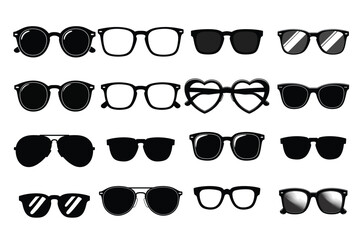 Trendy Sunglasses Vector Clipart Set