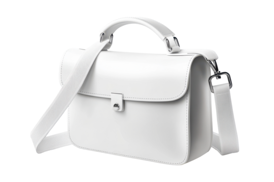 Elegant white leather shoulder bag showcased on a clean background, perfect for stylish outings or everyday use with versatile fashion appeal and practicality