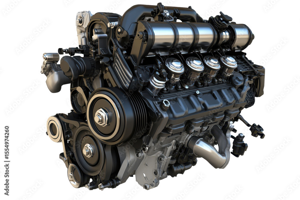 Aufkleber high-performance modern car engine isolated on transparent background showcasing advanced engineerin