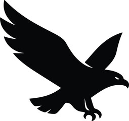 Silhouette eagle soaring predator falcon bird abstract concept Vector illustration