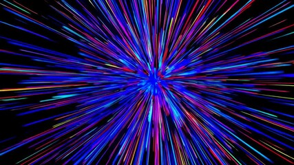A vibrant burst of colorful light streaks, representing the flash and speed of an explosion or laser beam. This dynamic element adds energy to your video background - Powered by Adobe