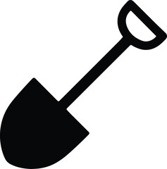 Silhouette garden shovel isolated on white construction equipment Vector illustration