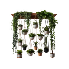 Modern Hanging Planter Wall Decor with Variety of Greenery