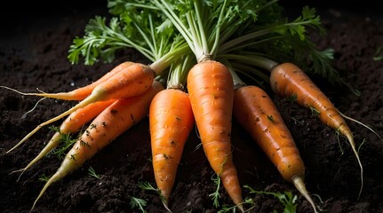 Fresh Carrots with Green Parsley Garnish