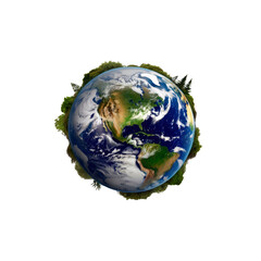 Earth Surrounded by Lush Greenery A Symbol of Environmental Conservation