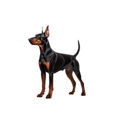 Majestic Doberman Pinscher Dog Breed Portrait on Transparent Background