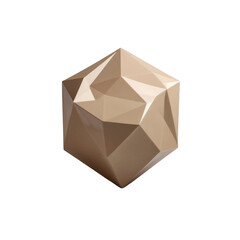 Abstract Beige Geometric Form Low Poly 3D Render