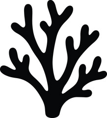 Obraz premium Silhouette sea coral minimal shape under water Vector illustration